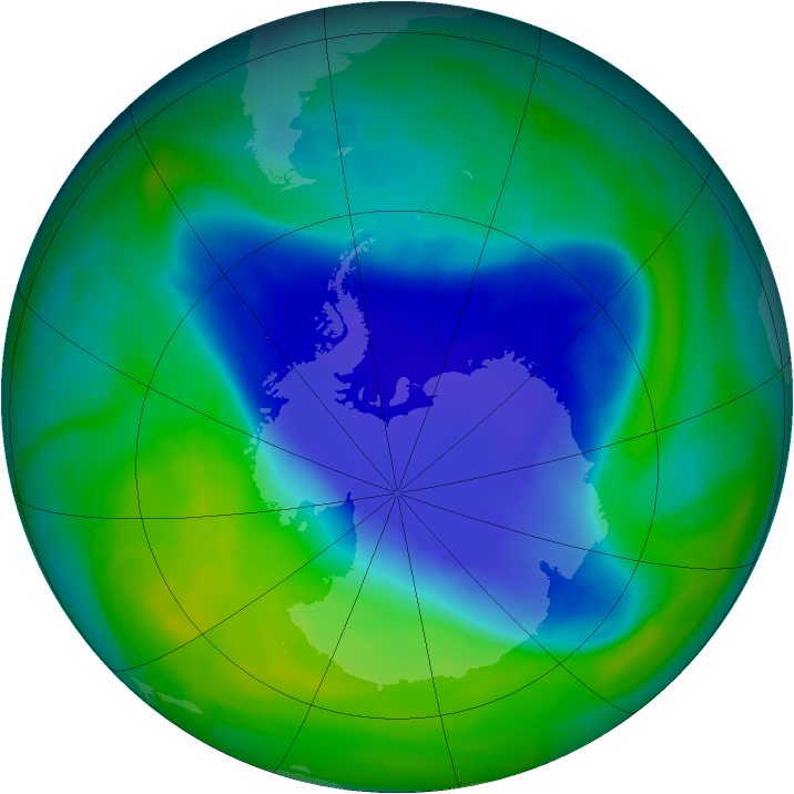Antarctic ozone map for 26 November 2008